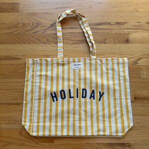 Sezane Holiday Canvas Tote Bag with Gusset - NWOT